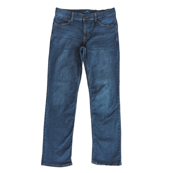 Thereabouts Adjustable Waist Straight Leg Denim Jeans 18 Blue Pockets Whiskering - Picture 2 of 16